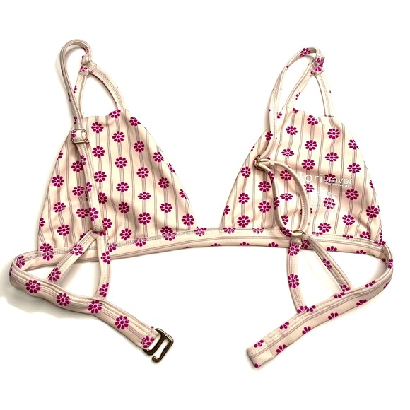 Tori Praver Striped Floral Bikini Top - Picture 7 of 11